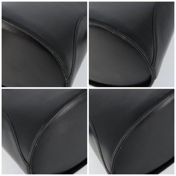 Christian Dior Hand Bag Leather Black Gold Auth BA6007 - Picture 14 of 16